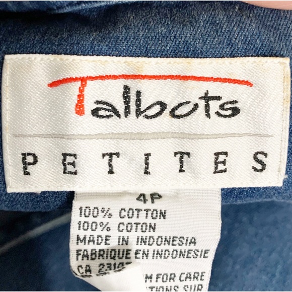 Talbots Petites Sleeveless Denim Jean Dress Button Up the Side Rounded Neckline - Picture 8 of 9